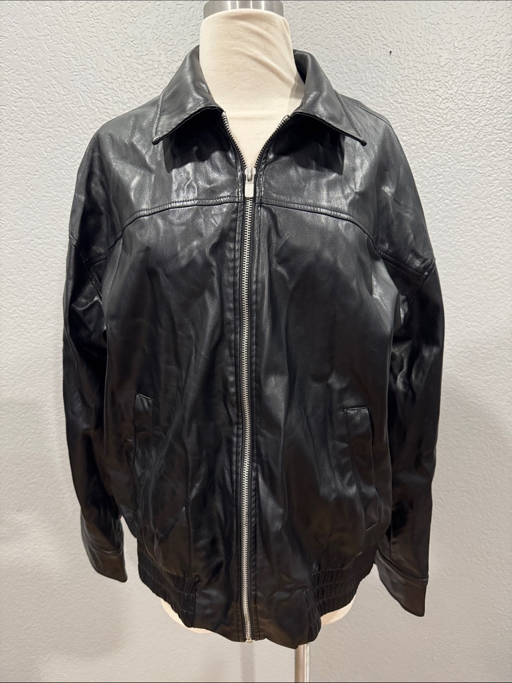 Forever 21 Black Zip-Front Performance Jacket